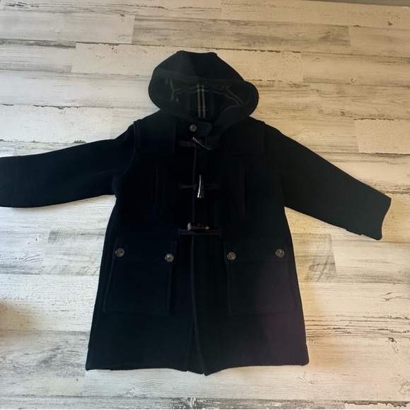 Jacadi Paris Boys 4Y Wool Blend Toggle Fastening HoodedPea Coat Black